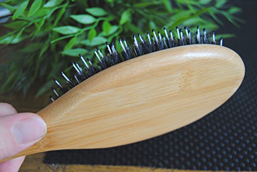 Haarbürste mit Wildschweinborsten ✮ Haarbürste aus natürlichem Bambus-Holz für kräftige und natürlich-schöne Haare für Frauen, Männer und Kinder ✮ Beste Holz-Haarbürste mit Misch-Borsten für Kopf-Massage ohne Ziepen ✮ Haarbürste mit Wildschweinborsten zum Entwirren und zur schonenden Haar-Pflege - 7