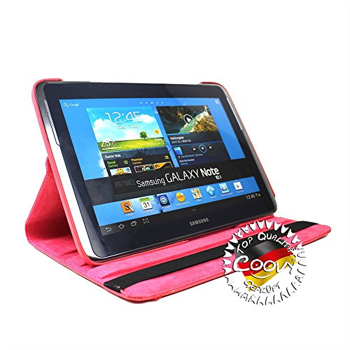 COOVY® 360° ROTATION COVER FÜR SAMSUNG GALAXY NOTE 10.1 GT-N8000 GT-N8010 GT-N8020 SMART HÜLLE TASCHE ETUI CASE SCHUTZ STÄNDER Farbe rot - 3