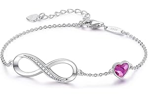 LOUISA SECRET Bracelet Femme Argent 925 Infini, Bracelet d’amour Femme Réglable, Bijoux Femme Cadeaux Noël Femme Anniversaire Fête des Mères Cadeau Maman Infinity Heart Bracelets Silver
