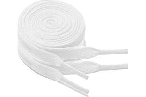 GOODSALEOK 2 Paar Flach Sneaker Schnürsenkel 8 mm Breite Premium Ersatz Schuhbänder für Turnschuhe Boardschuhe Freizeitschuhe Universalmodell