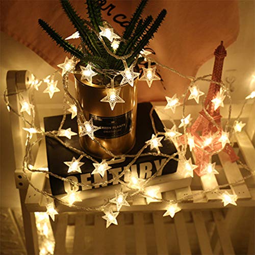 Preisvergleich Produktbild Cramberdy Star String Lichter LED Lichterkette, Weihnachtsbaum Deko für Innen und Außen, Deko Christmas Lamp 10m 100 Led String Licht für Garten, Hochzeit, Party Home Schlafzimmer Dekoration