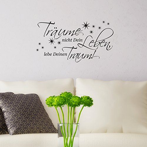 Wandkings Wandaufkleber Wandtattoo – 50 x 27 cm – Spruch „Träume nicht Dein Leben, lebe Deinen Traum!“ - 3
