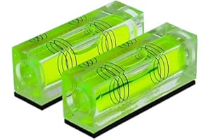 umei Magnetómetro horizontal de nivel de burbuja pequeña de alta precisión de tres líneas horizontales de nivel de perla, 2 unidades (52 x 20 x 15 mm)