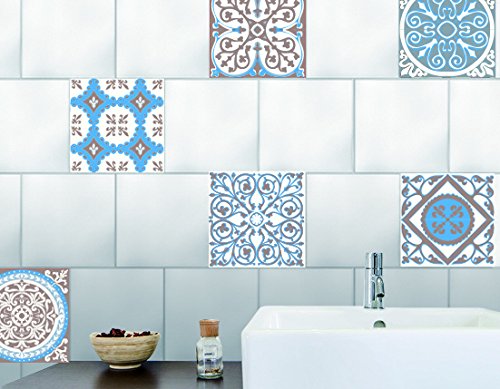 PLAGE 260540 Smooth – Tiles Fliesen sticker Azulejos, 6 Bogen, Vinyl, beige, 15 x 0,1 x 15 cm - 2