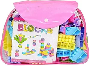 Funkey Blocks for Kids 70 Building Blocks Small Size Building Brick & Block Game Puzzles Set for Kids and Children for 5 Years and Above Multicolor
