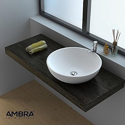 ambra Vasque à poser ronde 40 cm en Solid surface - Boléa