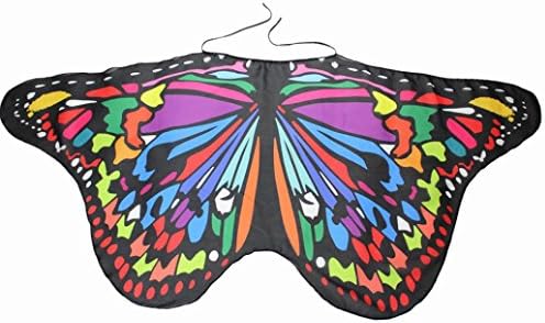 Parent-child Shawl Sonnena Butterfly Wings Wrap Shawl Fairy Ladies Girls Nymph Pixie Costume Dresses Capes Stoles Coat Accessory Good Decoration For Party Dress up Easter Day Gift (Shawl, Kid- B)