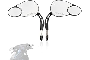 ONETK WOWTK Split Vision Rearview Mirrors fits for Harley Davidson 1982-2022 Most Models Road King Street Glide Road Glide Softail Iron 1200 Iron 883 Deluxe Fat Boy Sport Glide XG750 XG500 Sportster,Black
