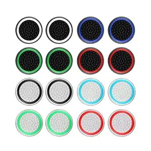 Anzailala 8 Pairs/16 PCS Controller Silicone Joystick Thumb Grips Caps,Luminous and non-slip,Suitable for 360,Xbox One, PS2,PS3, PS4