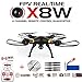 Produktbild Syma X8W Drohne Explorer Real-Time WiFi 2.4G 4CH 6 Achsen RC Quadcopter mit 2MP HD Kamera Video Live-Übertragung FPV RTF RC Hubschrauber(X8W-schwarz)