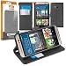 Produktbild Orzly® - Multi-Function Wallet Stand Case for HTC ONE (M9) - SCHUTZHÜLLE mit integrierte BRIEFTASCHE + STAND - Flip Stil Fall / Tasche / Handytasche in SCHWARZ Leder Effekt mit Magnetischen Deckel - Hülle Entwurf exklusiv für HTC ONE M9 SmartPhone / Phablet / / Mobiltelefon / Handy (Original 2015 Modell)