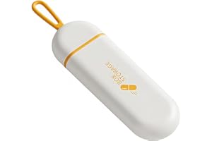 Loomify Pastillero Portátil, Pastillero Pequeño de 3 Compartimentos, Pastillero Diario Portátil Organizador Píldoras, Pastillero de Viaje con Correa de Silicona, 1Pcs (Naranja)