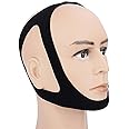 Alexvyan Black Chin Strap for CPAP Users, Chin Strap for Snoring, Anti Snoring Chin Strap, Adjustable and Breathable Anti Snoring Devices, Snore Stopper Suitable for Men & Women