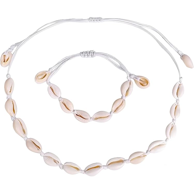 Collier Et Bracelet Coquillages Blancs - Style Bohème Hawaïen - Fait Main - Accessoire Plage été Pour Femmes Et Filles - 5