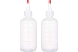 SMATIME 2 Pieces Applicator Bottle with Tip, 4oz/120ml Squeeze Bottle with Nozzle, Transparent Hair Oil Applicator Bottle, Plastic Squeeze Liquid Containers for Paint Art, Craft, Salon Hair Care (180ml)