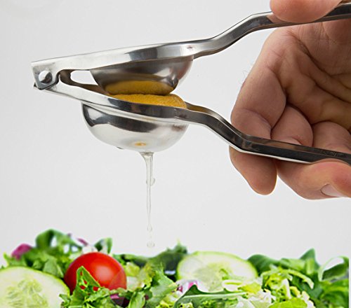 Homdox Edelstahl Haushaltsgeräte Limettenpresse manuell mit 3 Klingen, Silber - 7