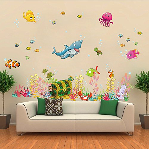 Wandtattoo Wandsticker "Unterwasserwelt" Fische Nemo Aufkleber Sticker DDS 79