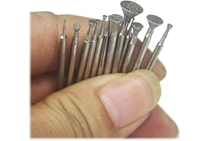 LUO KE 𝐋𝐮𝐨 𝐤𝐞 13 Pcs Triangle Shape Diamond Burr Set, 3/32 Inch Shank Stone Carving Bits for Rotary Tools