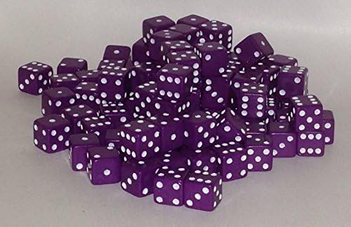 100 x 7mm opaque Plastic dice (Purple)
