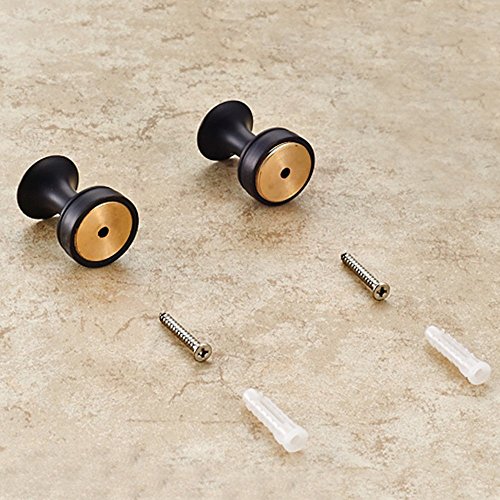 Weare Home Schwarz Öil Bronze finished Wandmontag einzeln Cool Deko Badezimmer Zubehör Mantel-Hütenhaken Haken Kleiderhaken Handtuchhaken aus alle Messing,2 Stück - 7