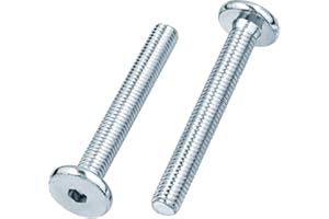 SCREWS CITY M6 (6mm x 40mm) Silver Flat Head Furniture Screw Hex Drive Socket with Metric Thread Fully Threaded Furniture Bolts for Furniture Cots Beds Crib and Chairs (Pack of 12) C10C