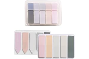 UDEWO 300 Pcs Sticky Tabs, Transparent Sticky Notes Flags Pastel Book Tabs Writable Annotation Tabs Morandi Page Markers Clear Index Tabs Translucent Index Stickers for Book Notes Bookmarks File Folders