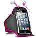 Produktbild ONX3 Lg E460 Optimus L5 II verstellbaren Sport Fitness Jogging Arm Band Hülle & 3,5 mm In-Ear-Ohrhörer Basis Kopfhörer (Hot Pink)