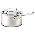 All-Clad BD55201.5 D5 Brushed 18/10 Stainless Steel 5-Ply Bonded Dishwasher Safe Sauce Pan Cookware, 1.5-Quart, Silver
