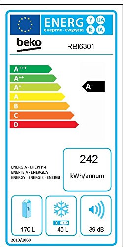Beko RBI 6301 Integrierbarer Doppeltürer / A+ / 144 cm Höhe / 232 kWh/Jahr / 170 L Kühlteil / 45 L Gefrierteil -