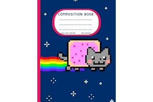 Nyan Cat Composition Notebook | Durable Composition Notebook for Gamers: 100 page | 7.5x9.75, College Ruled | Mint Gaming Composition Notebook | NFT Crypto Cat Composition Notebook