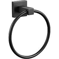 Porta asciugamano anello quadrato da Bagno da Muro in acciaio oro con punto luce cristallo in