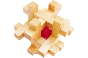 MINGZE Rompicapo in Legno, Giochi di Logica di Legno per Adulti, Ideale per Giocattoli Educativi Intelligenza e Regali per Bambini y Ragazzi (Cage the ball)