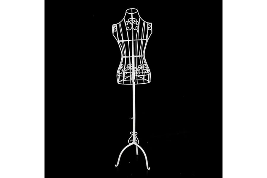 JF HOME BLISS Dressmaking Mannequin Female Mannequin Stand Adjust Height Tripod Dress Stand Mannequin Torso Body with Metal Wire Busts Stand for Clothing Display (White, 170)