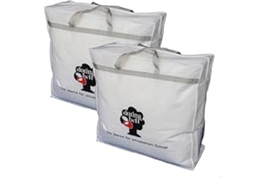 BETTENHAUS BREUER Aufbewahrungstasche Bettdecken 2 Stück 65x60x25 cm – staubdicht & atmungsaktiv mit Reißverschluss & Tragegriffen – Aufbewahrung für Kissen Decken Schlafsäcke Textilien – waschbar