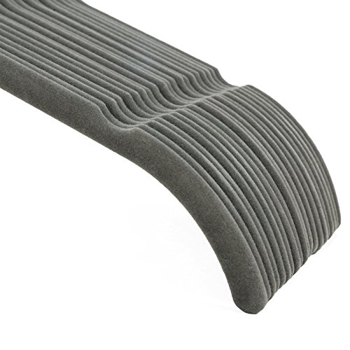 Songmics 20 Stück Samt Kleiderbügel mit rutschfeste Oberfläche dünn, für Kleid/Damen/Strap Tops, Grau CRF20F - 6