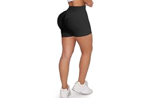Memoryee Mujeres Leggings Pantalones Cortos de Yoga de Cintura Alta Plisados con Panal de Abeja para Gimnasio Levantamiento de glúteos Calientes Ejercicio Control Mallas