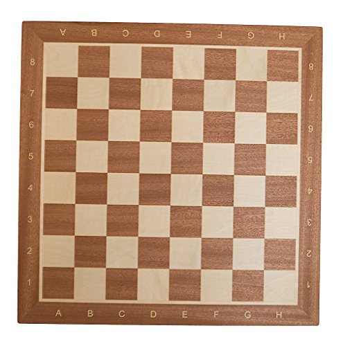 Preisvergleich Produktbild ROMBOL Schachbrett 'Kopenhagen' (FG 50), Mahagoni / Ahorn Intarsienarbeit, mit Randbeschriftung