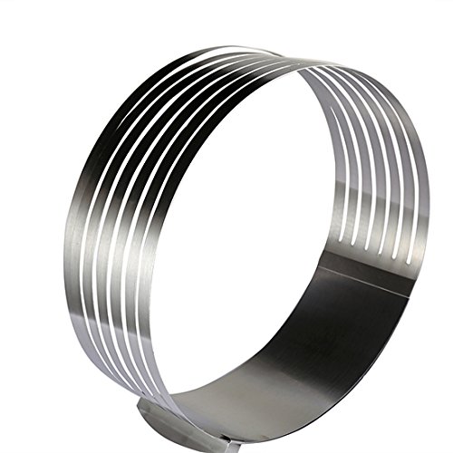 ONEDONE Tortenboden-Schneidhilfe Einstellbar Edelstahl Tortenring Mousse Ring Kuchen Backform Schneide Schicht Form Kuchenschneider Slicer (9-11inch) - 3