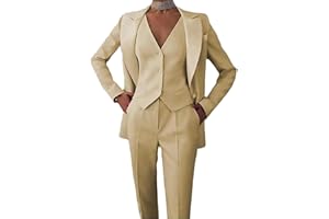 Leader of the Beauty Costume 3 pièces pour femme avec veste, gilet et pantalon, style habillé ou décontracté