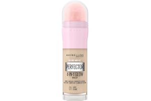 Maybelline New York Instant Anti Age Rewind Perfector, 4-In-1 Glow Primer, Concealer, Highlighter, Self-Adjusting Shades, Evens Skin Tone with a Glow Finish, Shade: 01 Light