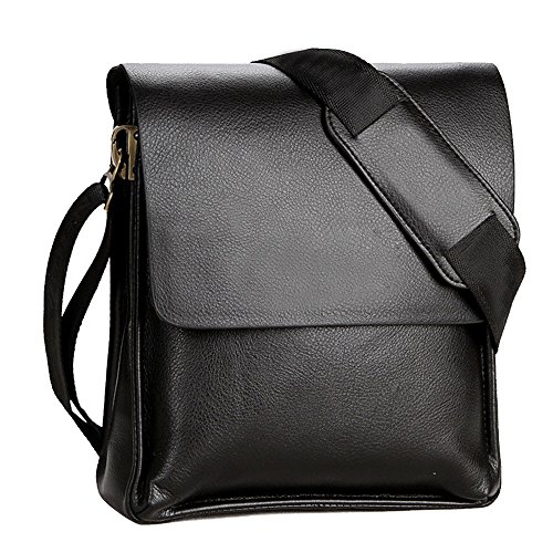 Preisvergleich Produktbild Gosear Männer PU Leder Cross Körper Messenger Schulter Tasche Handtaschen Aktenkoffer Schwarz