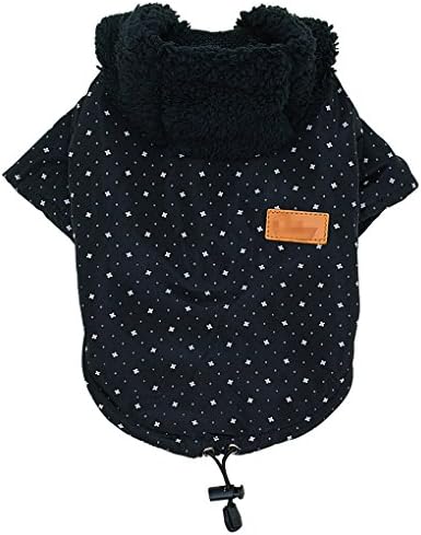 Petcircle Warm Clothes For Dogs Winter Small Dog Coat Jacket Hooded Cat Puppy Clothing Black XL