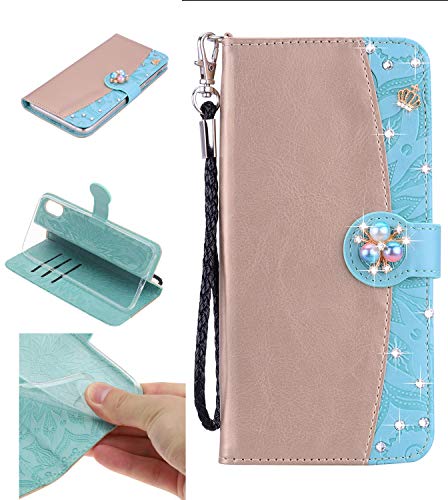 Preisvergleich Produktbild iPhone XS Max (6.5 Zoll) Handyhülle [Premium Leder] [Standfunktion] [Kartenfach] [Magnetverschluss] PU Schlanke Leder Brieftasche für Apple iPhone XS Max (6.5 Zoll) (3)