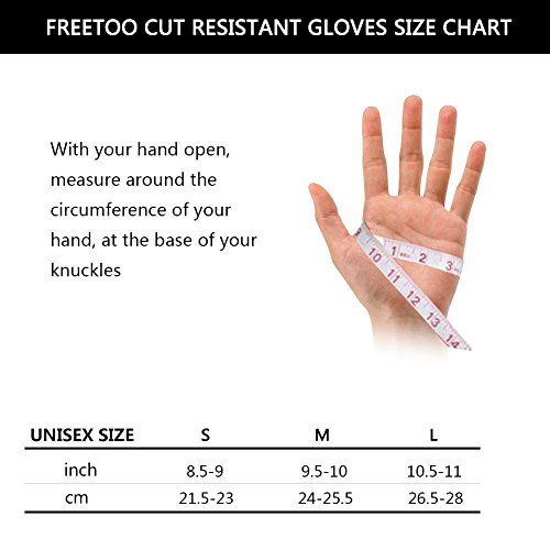 [Schnittschutzhandschuhe] FREETOO Hochleistung Schnittschutz Handschuhe Leicht 5 Handschutz Ebene, lebensmittelecht schnittfeste Handschuhe M - 2
