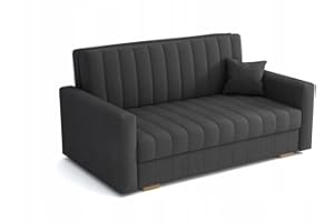 ‎MEBLE-LUX MEBLE-LUX Schlafsofa klein Zanzibar I Sofa 3 Sitzer 153 cm Breit I Sofa mit Schlaffunktion I Schlafsofa mit Bettkasten I Couch mit Schlaffunktion Klein I Grau