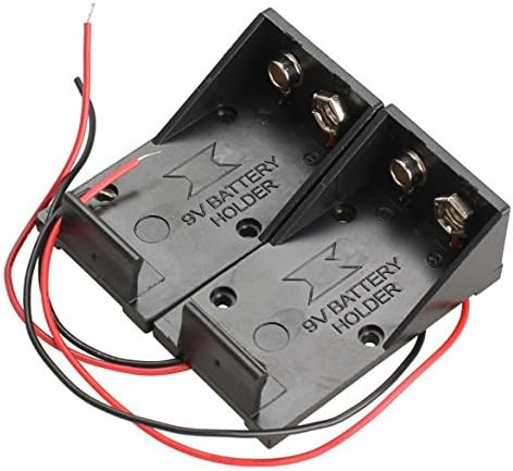 Soviton 5pcs Single Slots 9V Battery Clip Holder Case with Wire Leads