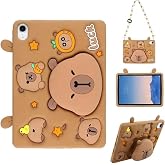 Fogy Apple Ipad 11 A16 11.Nesil/10.nesil 2022/2025 ile Uyumlu Cute Dolls &Ccedil;ocuklar i&ccedil;in Standlı Karkterli Yumuşak Tablet Kılıf