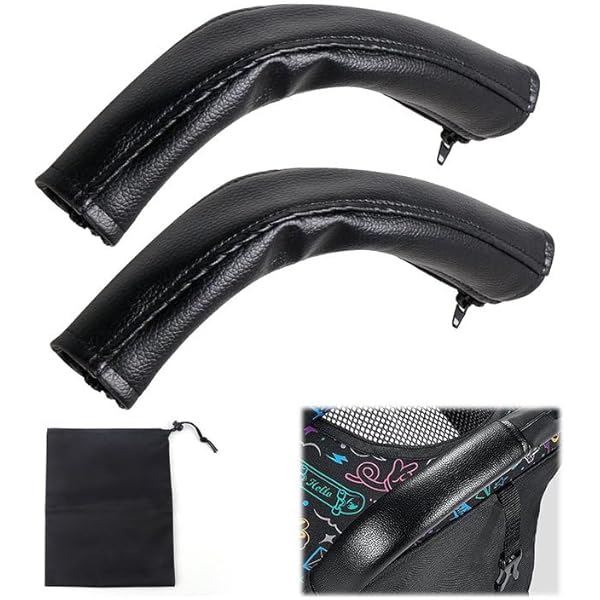 Copri Maniglie Passeggino In Pelle PU - 2 Pezzi, Impermeabili E Anti-Sudore, Con Zip Rimovibile