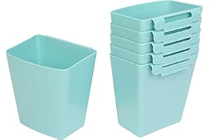 AYVANBER 6 Pack Hanging Cup Holder for Rolling cart Accessories Hooks Little Hanging Buckets Hanging Storage Bins Craft Supplies for Rolling Utility Cart Slim Storage Cart (Teal)