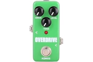 KOKKO Guitar Mini Effects Pedal Over Drive - Warm and Natural Tube Overdrive Effect Sound Processor Portable Accessory for Guitar and Bass, Exclude Power Adapter Green - FOD3